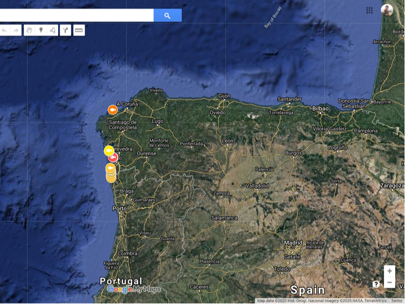mapa espanha e portugal - Pesquisa Google  Portugal cidades, Roteiro de  viagem portugal, Mapa de portugal cidades